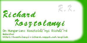 richard kosztolanyi business card